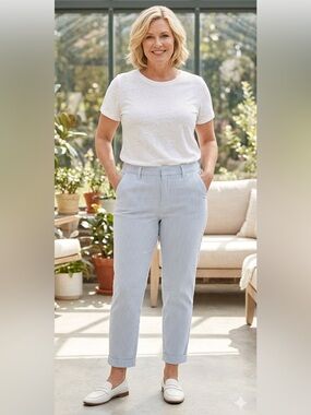 Seven7 Light Blue & White Seersucker Stripe Chinos